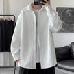 WELLTH HOUSE Embossed Loose Lapel Shirt Coat Men - Wellth House