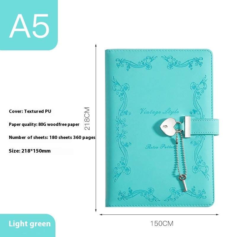 WELLTH HOUSE PU Creative Lock Diary Book - Wellth House