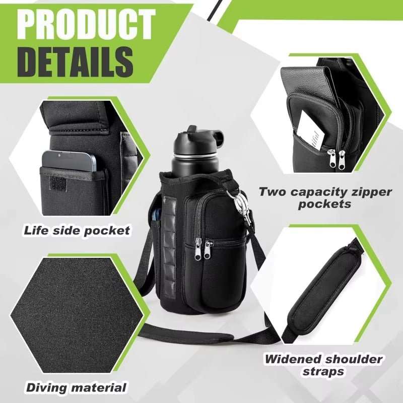 WELLTH HOUSE Magnetic Gym Water Bottle Holder Bag - Wellth House