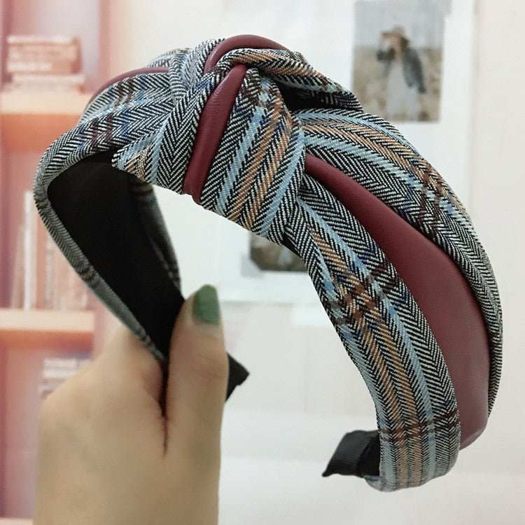 WELLTH HOUSE Houndstooth Wide-Brim Retro Headband - Wellth House