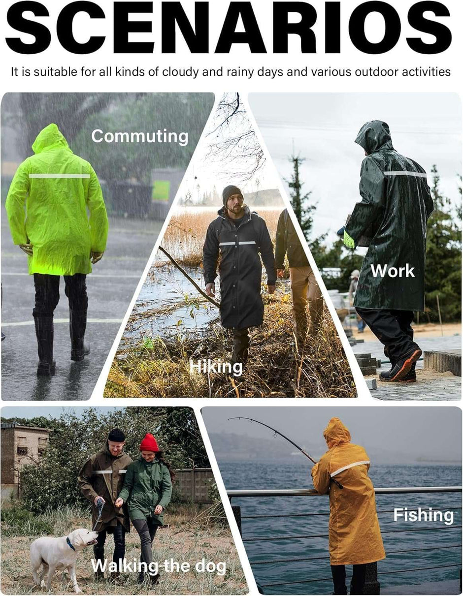 WELLTH HOUSE Waterproof Long Rain Jacket Unisex - Wellth House